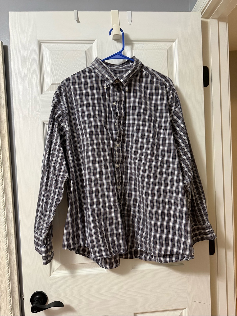 Club Room Black and White Plaid Button-Down Shirt